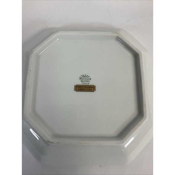 RICHARD GINORI Oriente 6 1/2" Porcelain Square Dish With Gold Band Made in Italy - Picture 5 of 5